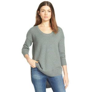 Madewell  Ariel Pullover Sweater in Heather Surplus Scoop Neck Hi-Low